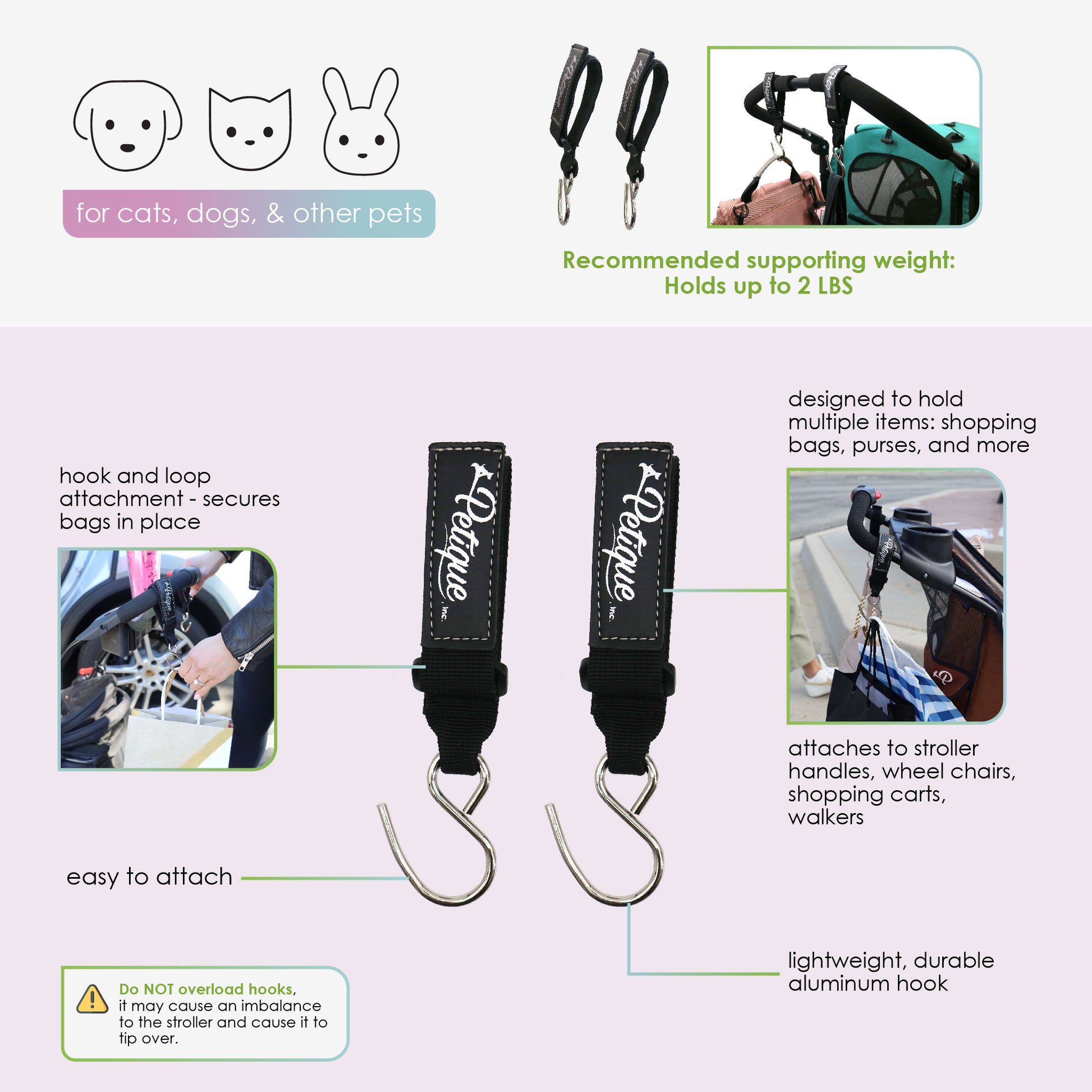 ez-fit stroller hooks features