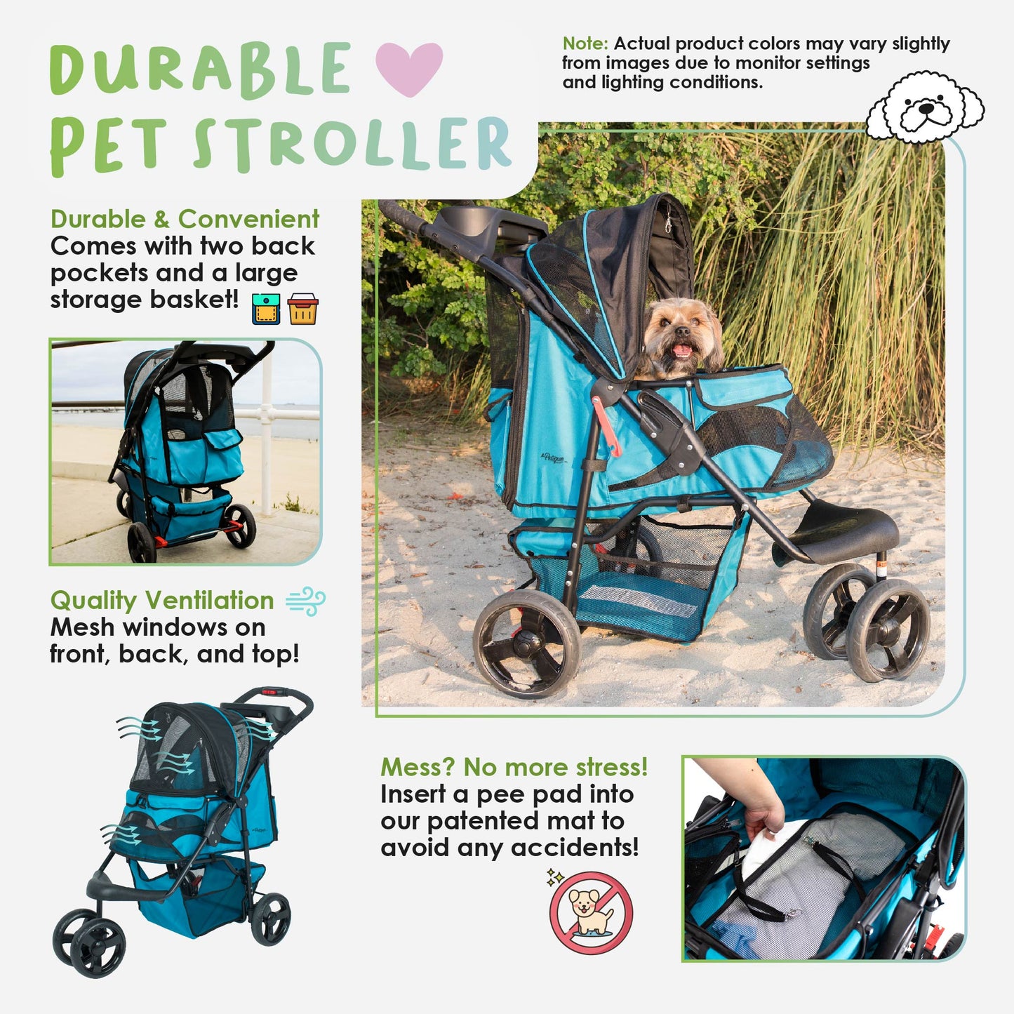 easy durable pet stroller for dogs and cats
