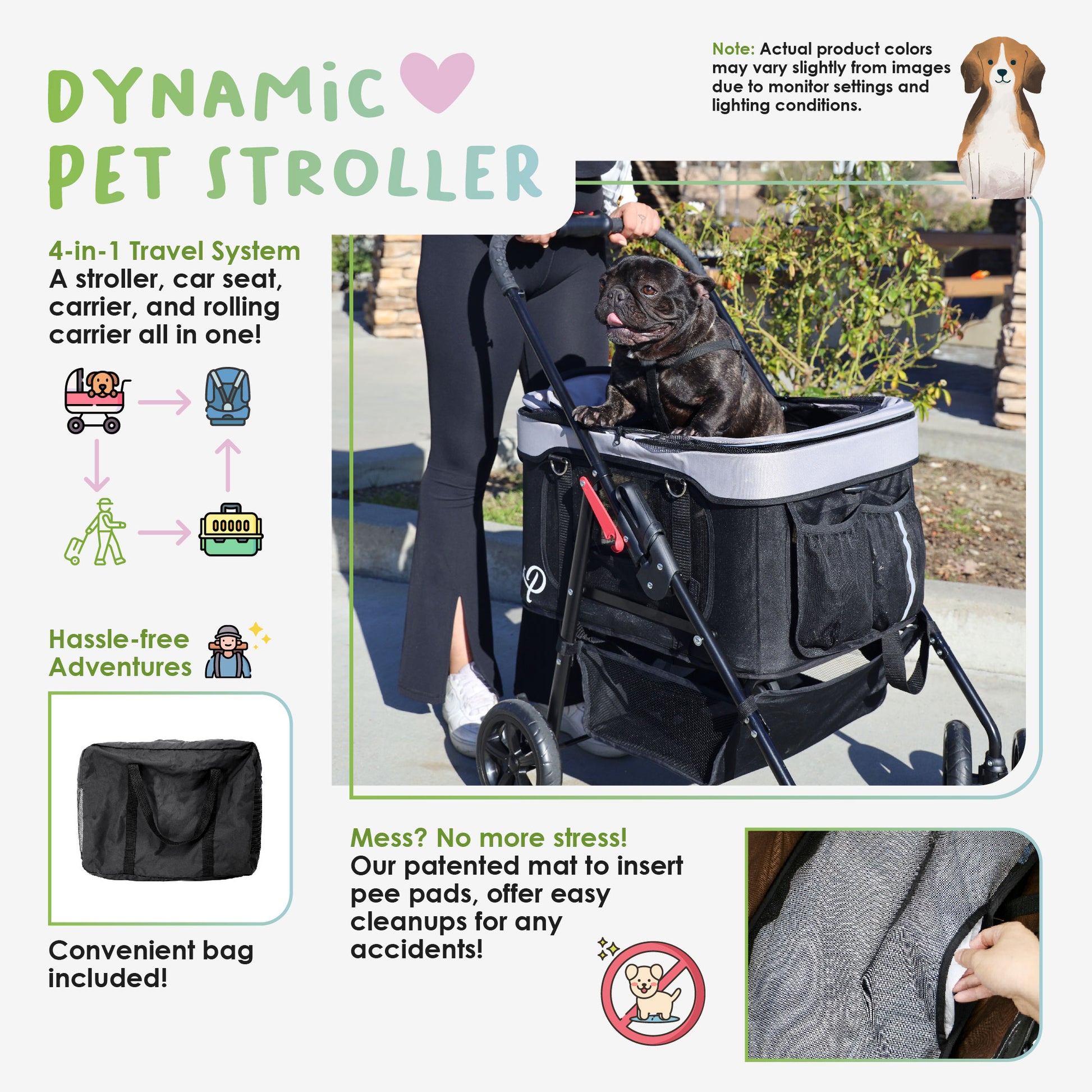 about petique's dynamic pet stroller