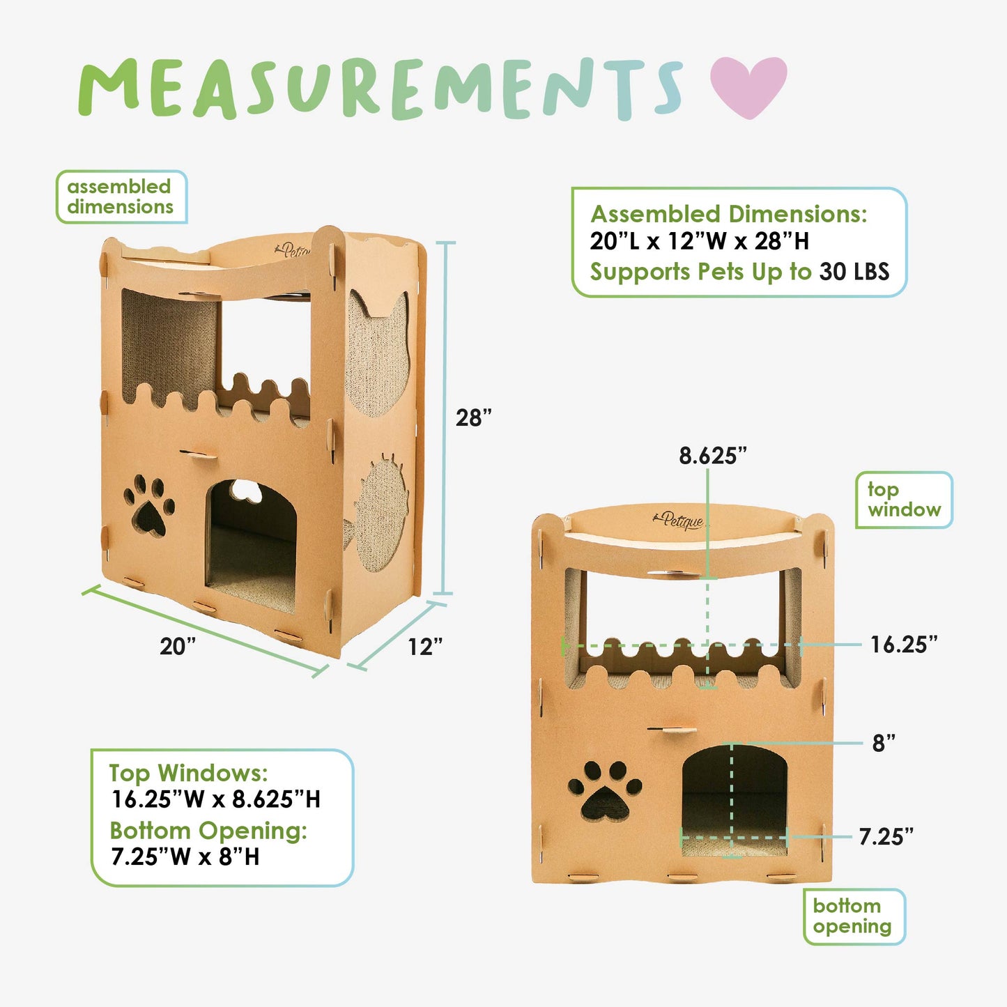 feline penthouse cat house measurements
