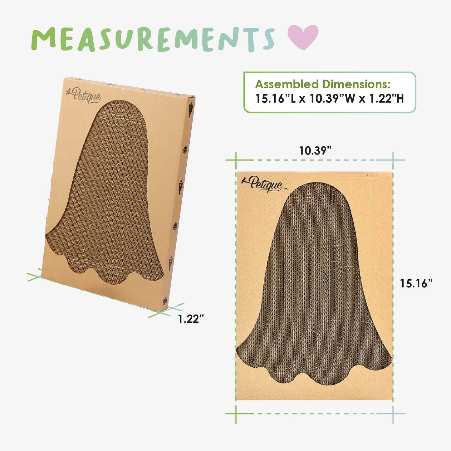 Ghost Scratch Board: Sustainable, 100% Eco-Friendly, Non-Toxic, Light & Sturdy, Reversible Scratch Panels, Compostable, Biodegradable, Patented Design, Long-Lasting, Reduces Waste, for Cats