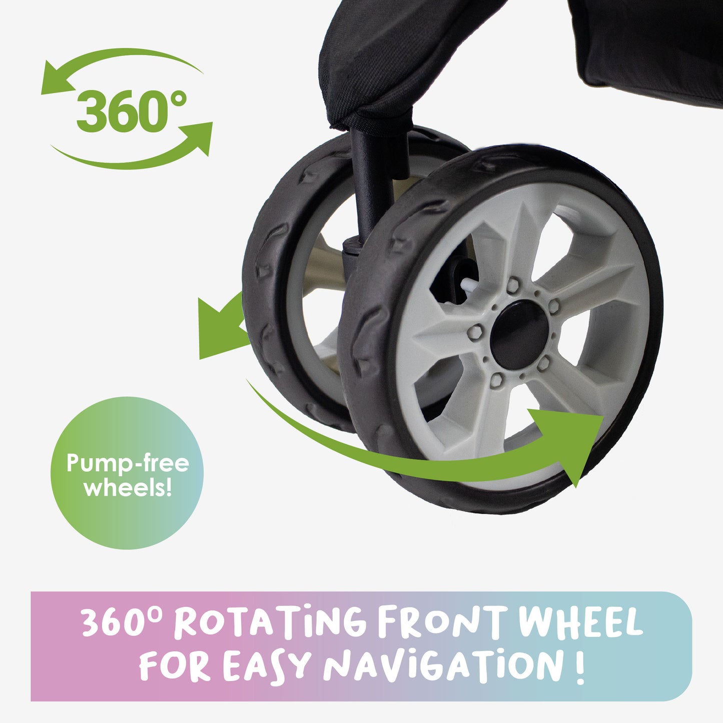 glacier pet stroller front wheel