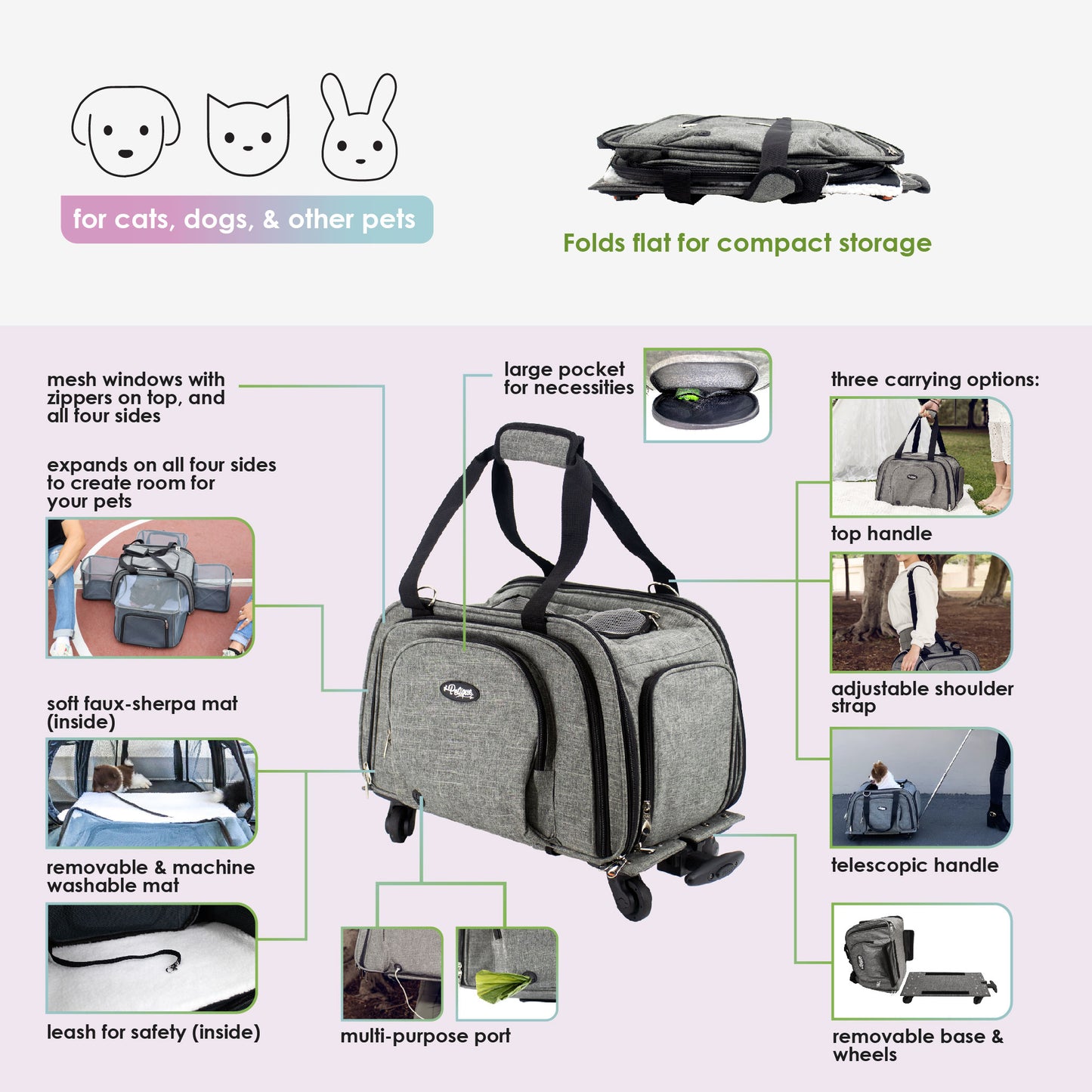 happy camper pet carrier features