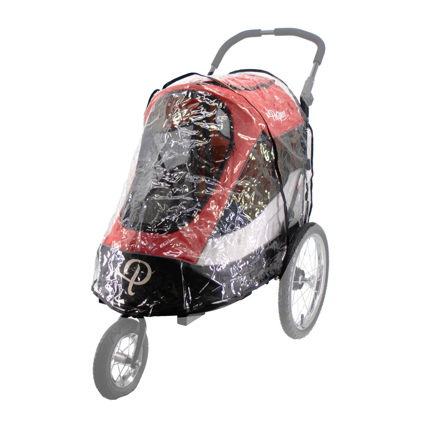 Pet Jogger Rain Cover ONLY, Weather Protection Snow/Rain/Wind Cover for Dog/Cat/Pet Stroller with Ventilation, Foldable, Clear, One Size (COMPATIBLE WITH PETIQUE JOGGERS ONLY)