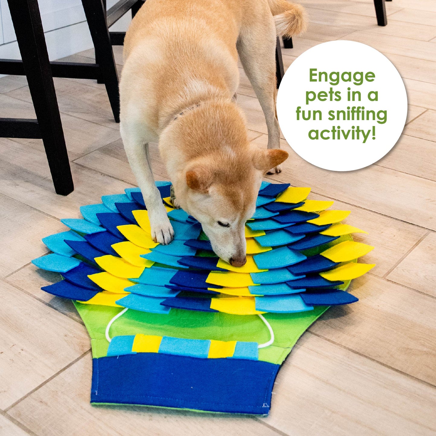 Snuffle Mat Puzzle Pad - Paradise Hot Air Balloon: Colorful Felt for Treats, Interactive & Engaging, Easy to Clean, Mental & Physical Stimulation, Prevents Destructive Behavior, Slows Eating, Encourages Foraging Skills, Relieves Excess Energy, for Pets