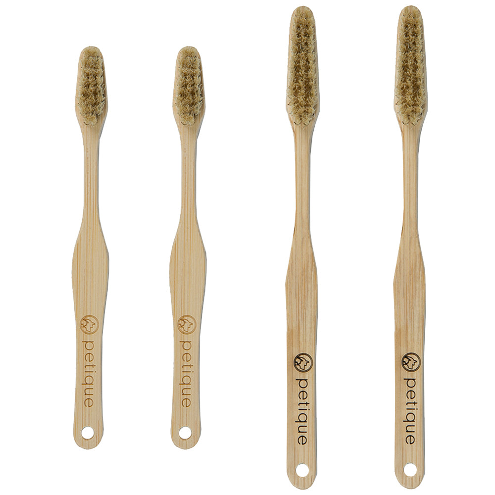 2 small and 2 large bamboo pet toothbrush