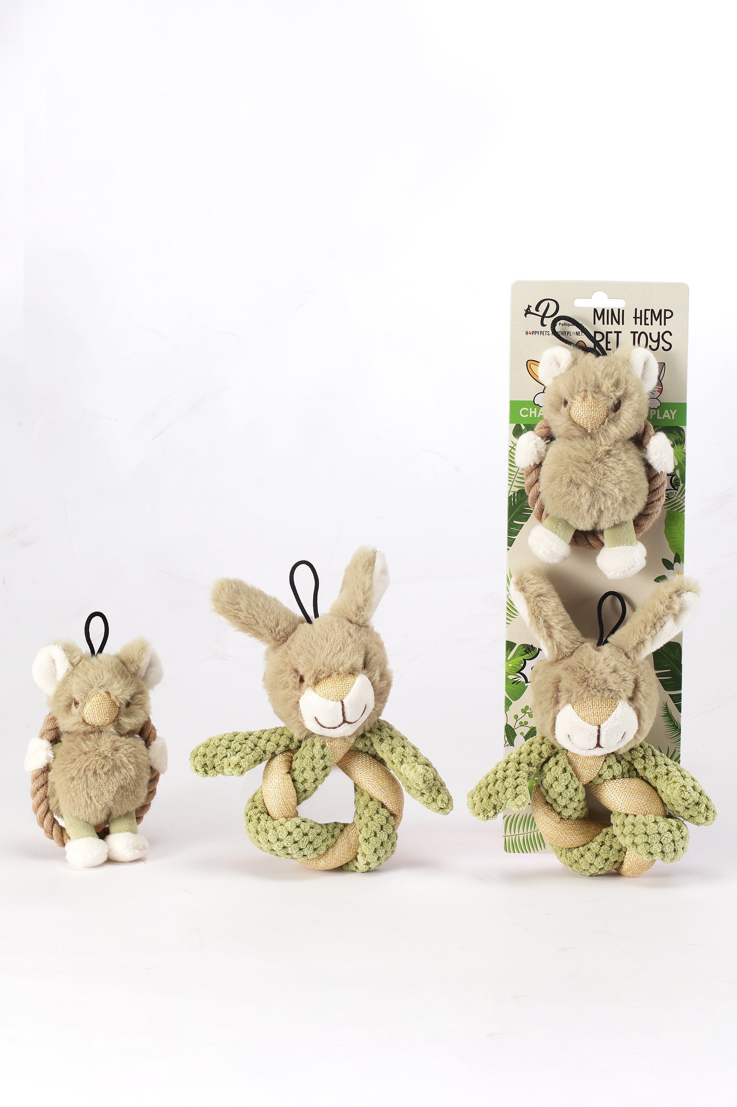 Mini Hula Hemp Koala and Bunny Twist Dog Toys