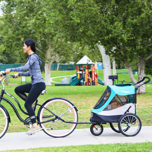 Petique's Trailblazer: The Ultimate Pet Bike Trailer and Stroller Combo for Adventurous Pups