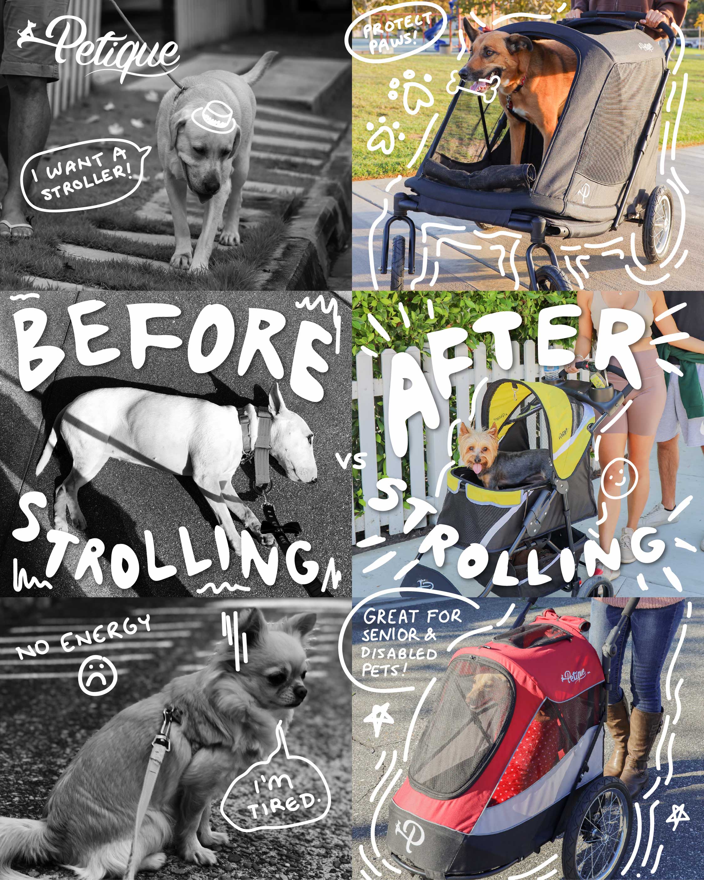 Stroller Post Before vs. After the Stroller: How Pet Strollers Transform Life for Se ...