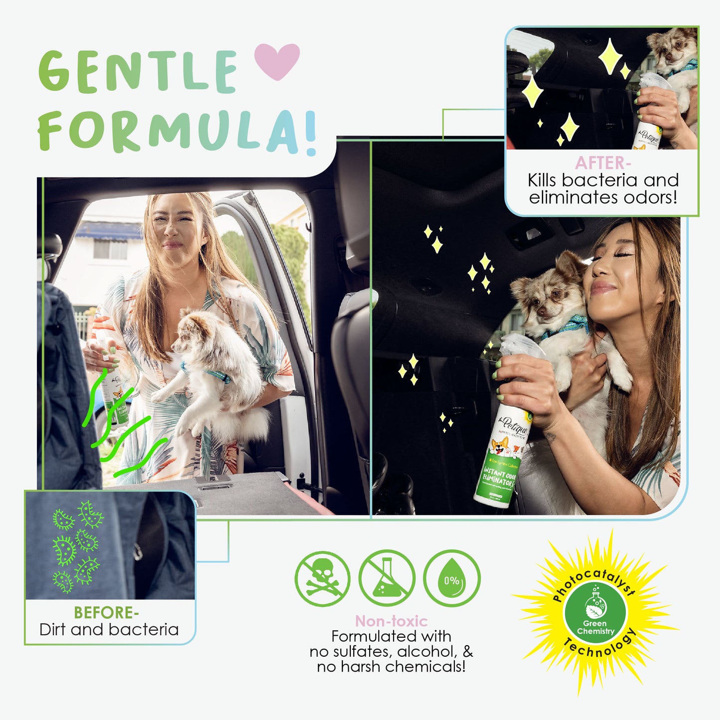 gentle and soft formula instant odor eliminator for pets