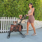 deluxe double decker pet stroller brown for dogs