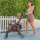 Deluxe Double Decker Pet Stroller - Dual Bassinets, Washable Pee Pads, Adjustable Leashes, Mesh Windows, Cup Holders, Storage Pockets, One-Hand Fold, Lightweight for Dogs/Cats/Pets