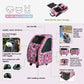 5-in-1 pet carrier features pink camo