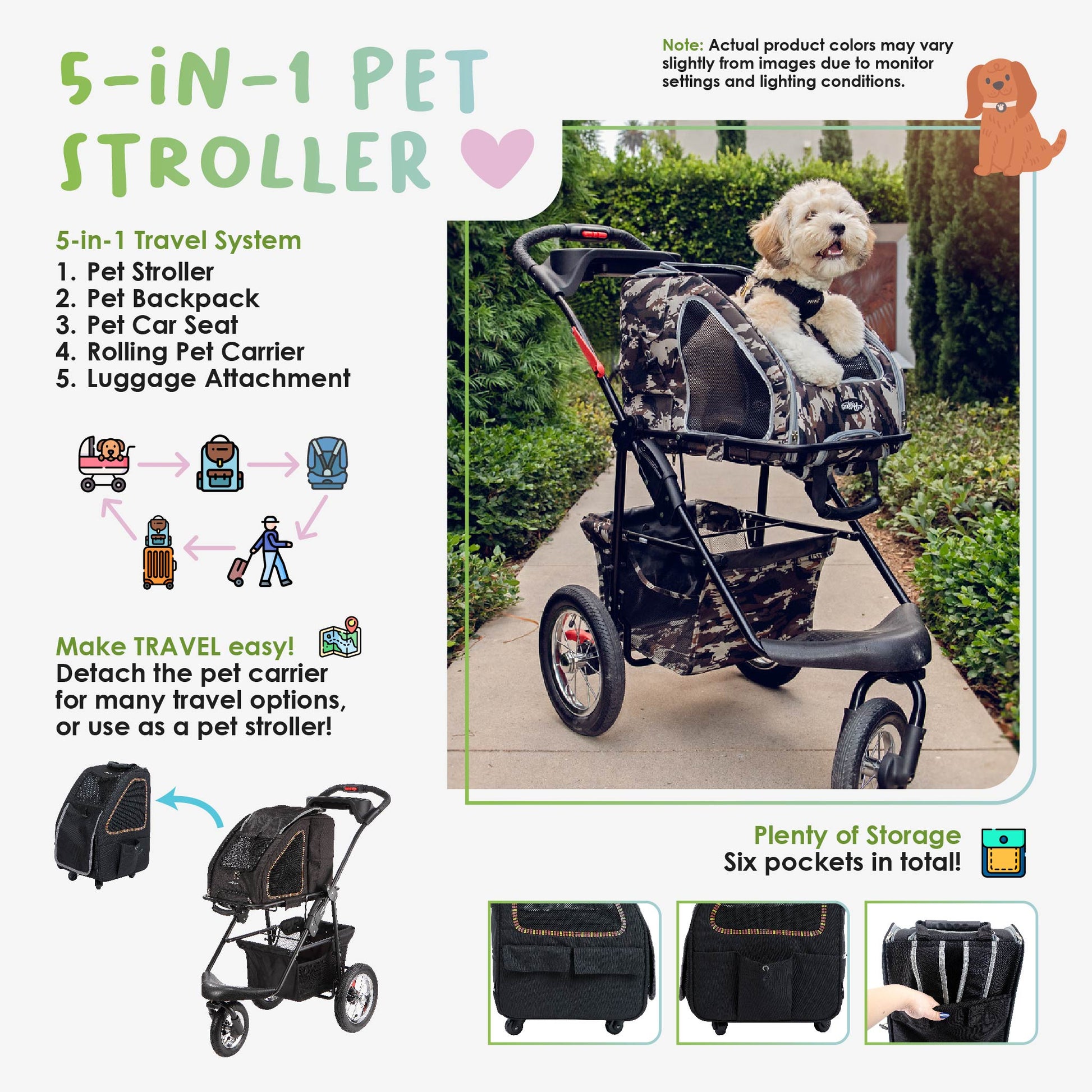 5-in-1 pet stroller