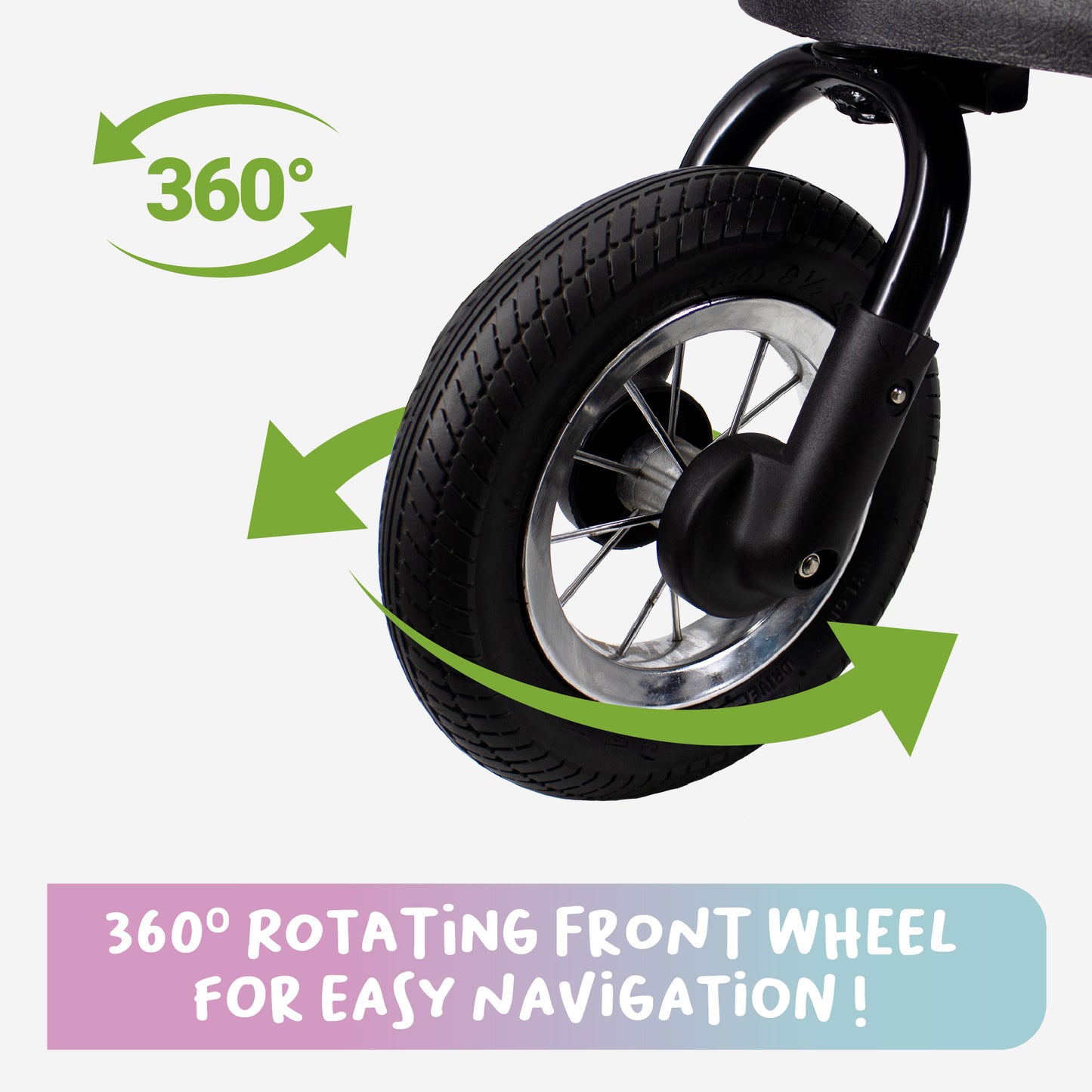 5-in-1 pet stroller front wheel