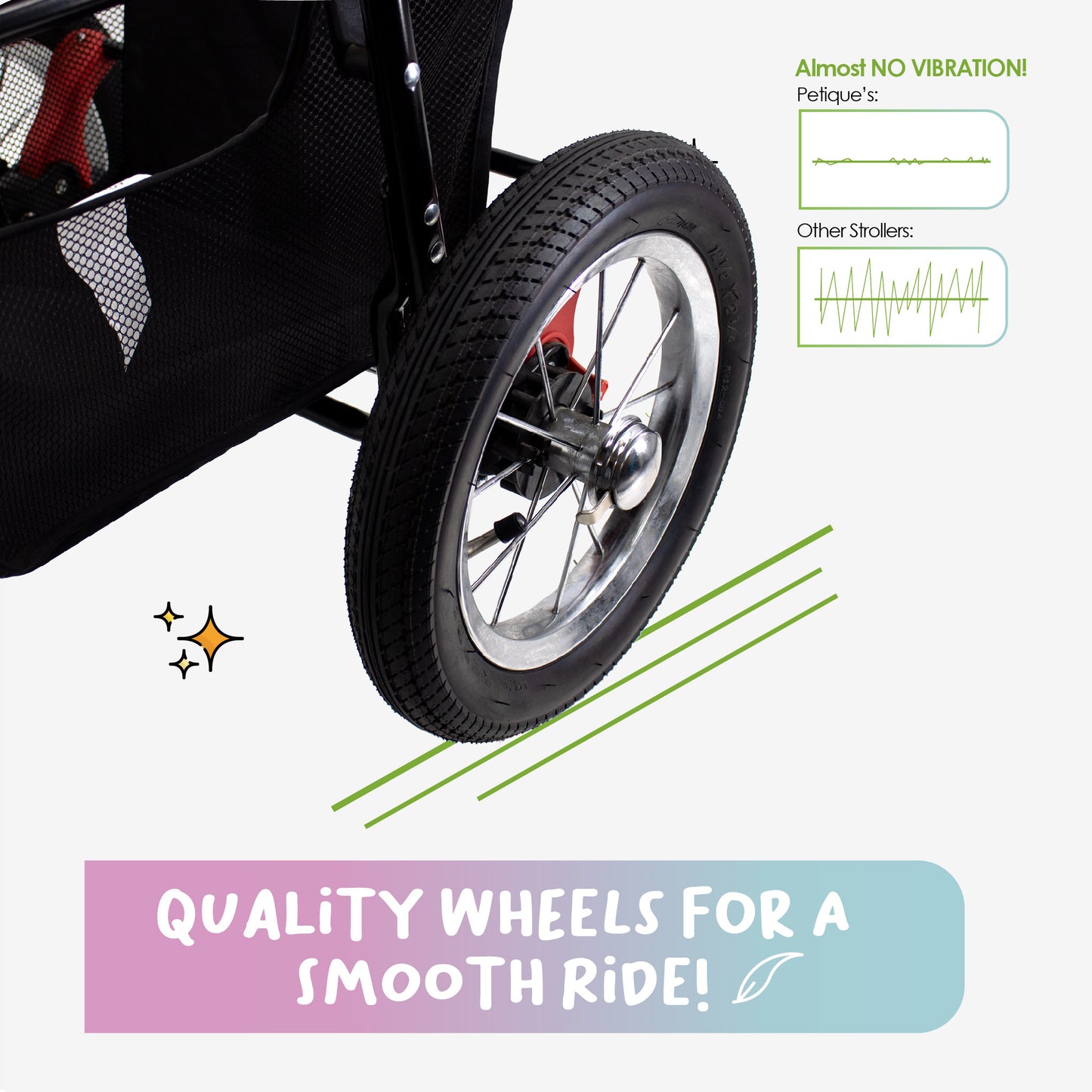 pump free wheels pet stroller