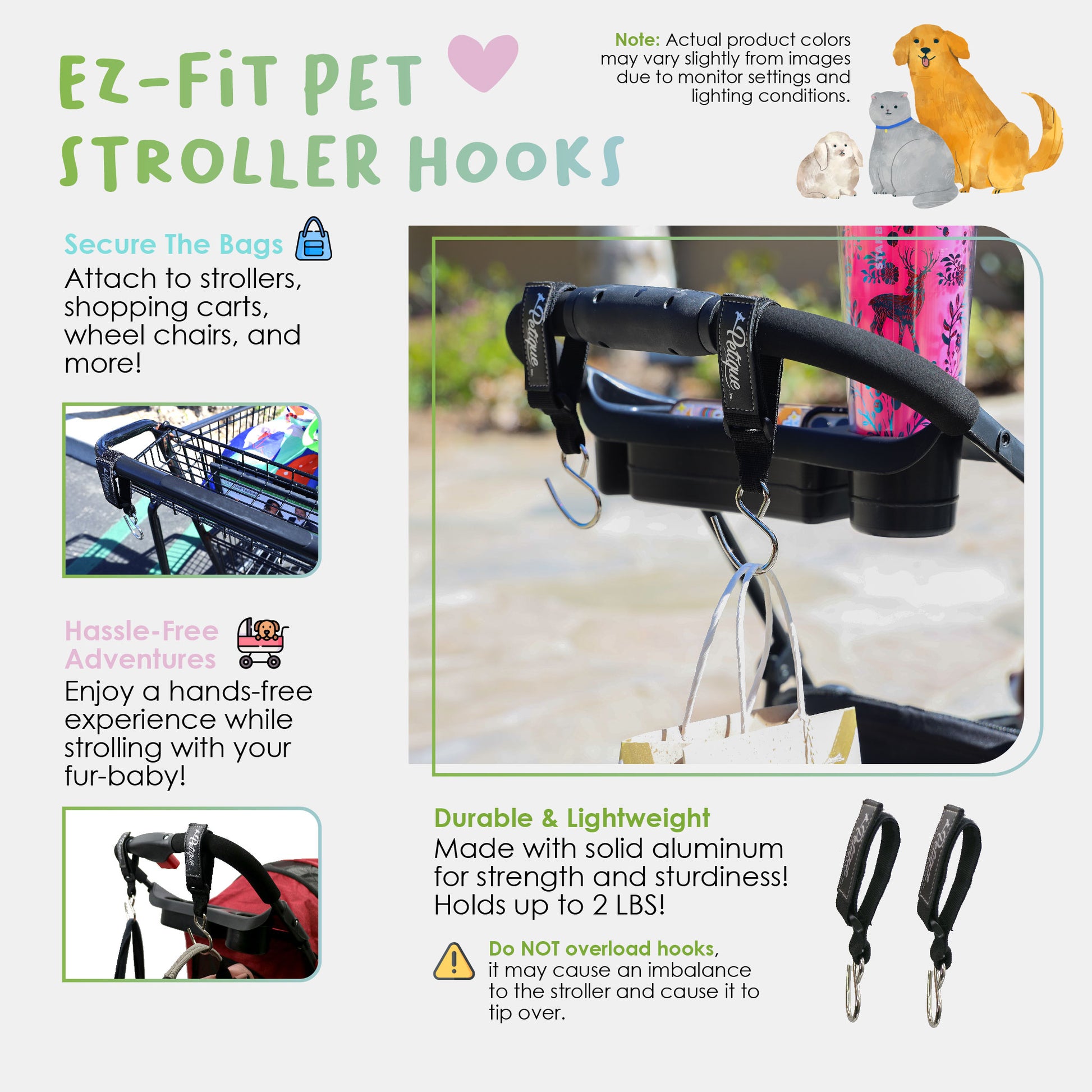 EZ-Fit Pet Stroller Hooks - Set of 2 – Petique, Inc.