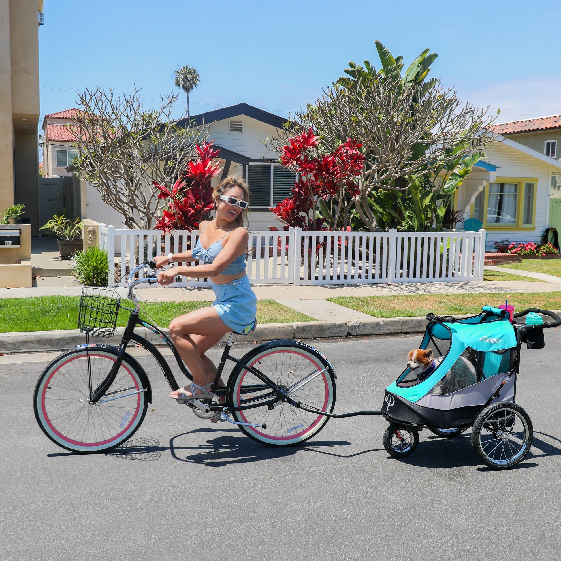 fahrradtasche adapter Pet Jogger Bike Adapter: Attaches Securely, Adjustable Distance, Durable Clasp, Portable, Lightweight, Sturdy, Durable, COMPATIBLE WITH PETIQUE