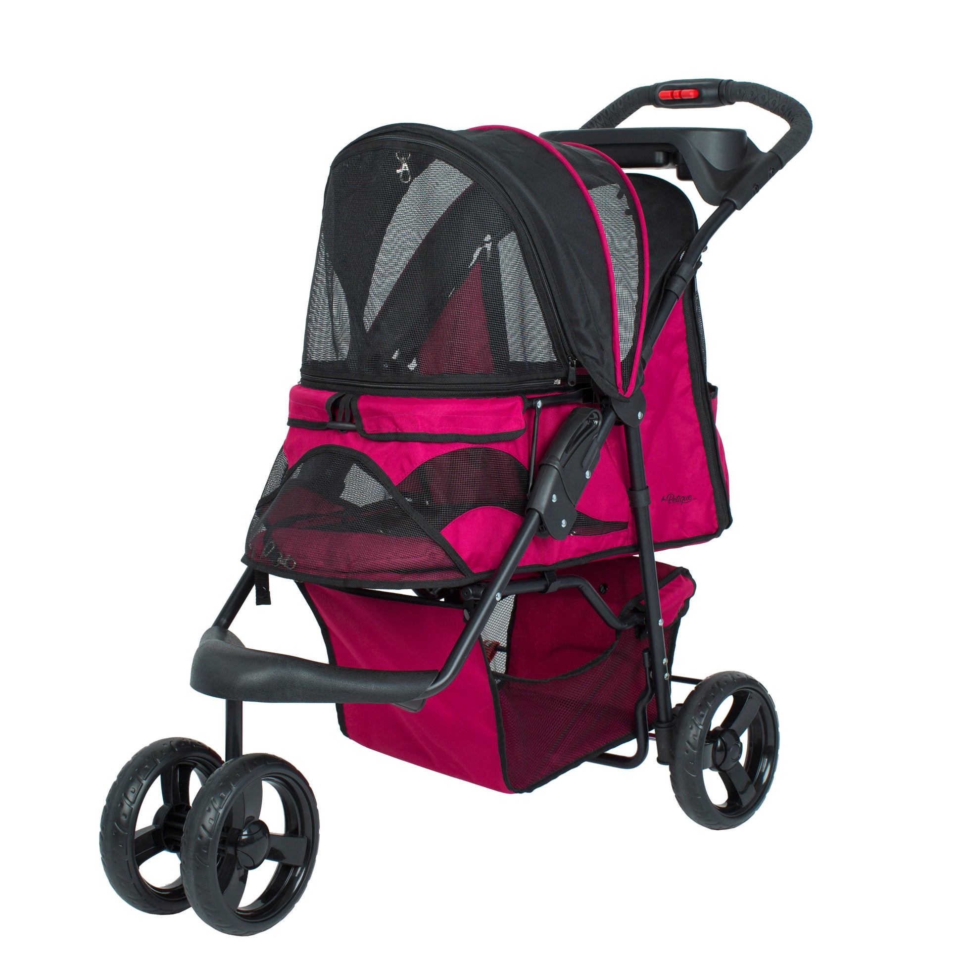 pink magenta pet stroller for dogs and cats