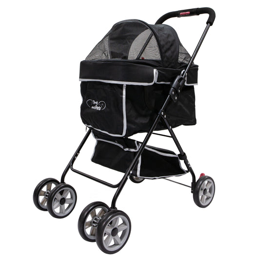 OPEN-BOX | Private Black Pet Stroller for Dogs and Cats