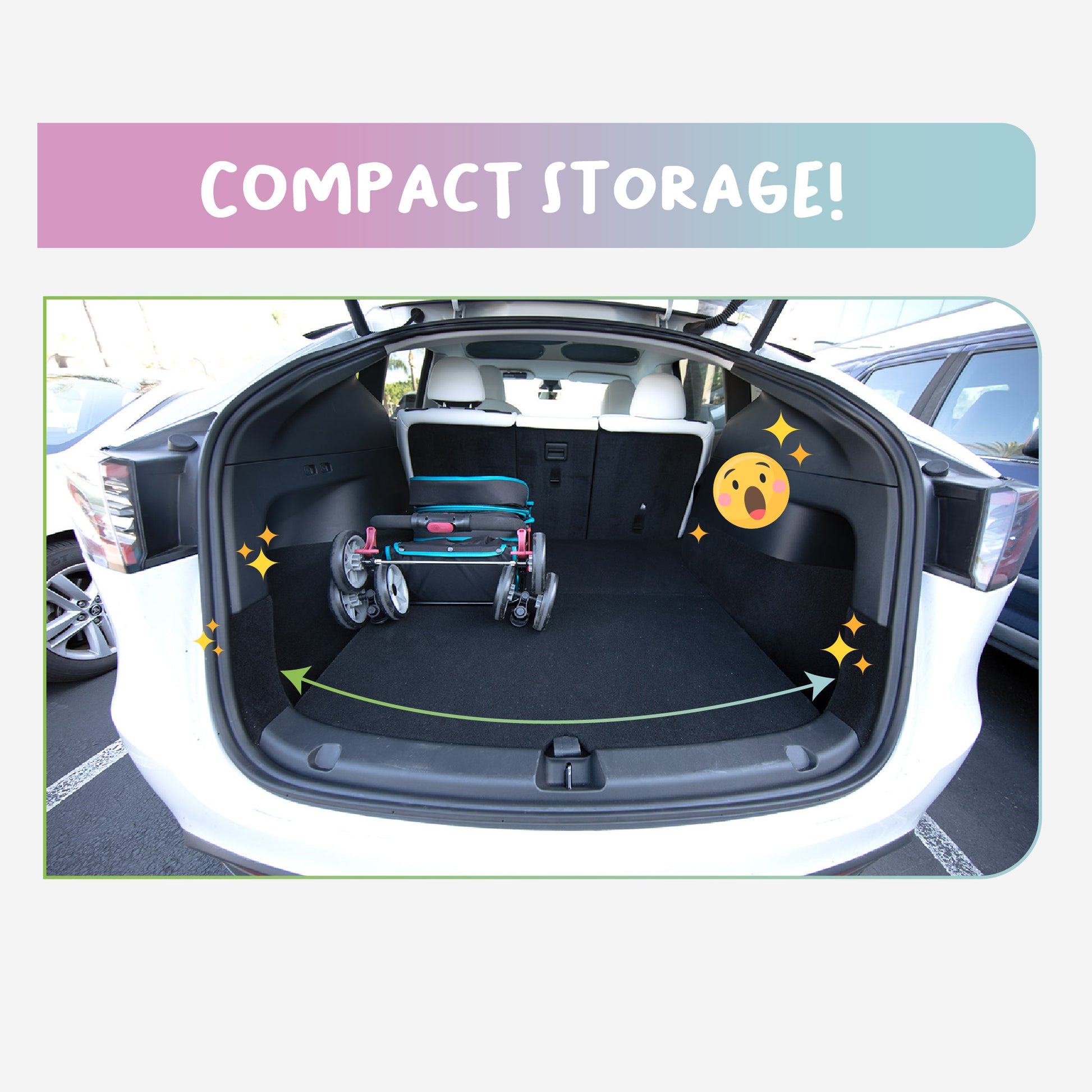 swift pet stroller folds compact in car trunk