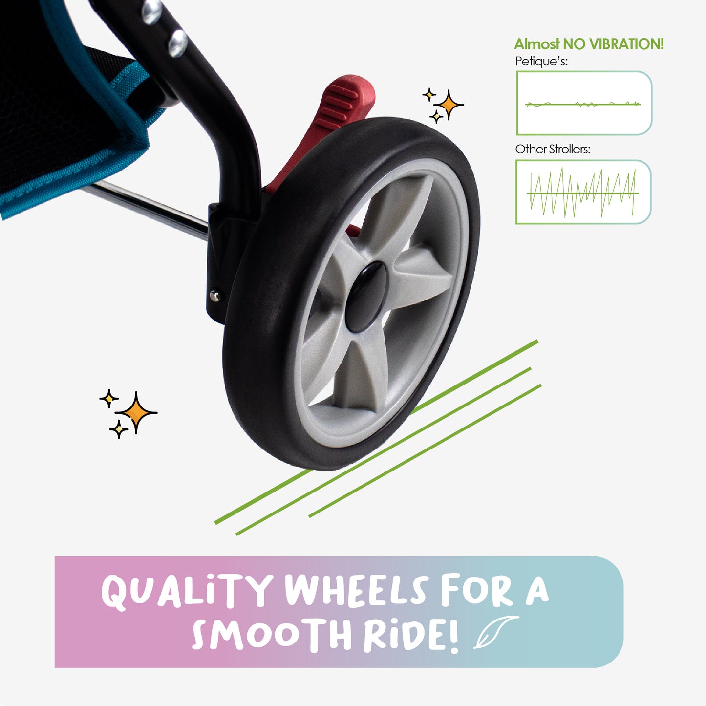 smooth wheels pet stroller petique