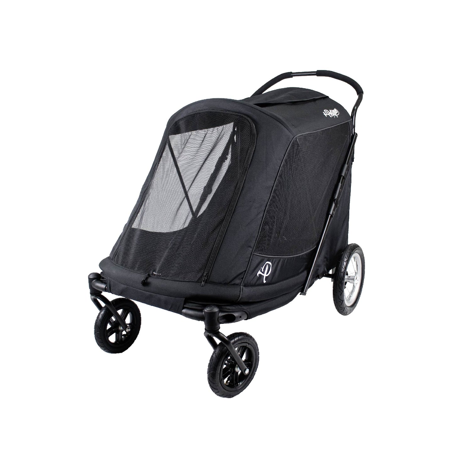 NEW & IMPROVED Apollo Elite Pet Stroller: Sturdy Ramp, Low to Ground, Air-Filled Bike Tires, Peek-a-Boo Window Folds Compact, Convertible Canopy, For Large & Multiple Dogs, Supports up to 133 LBS