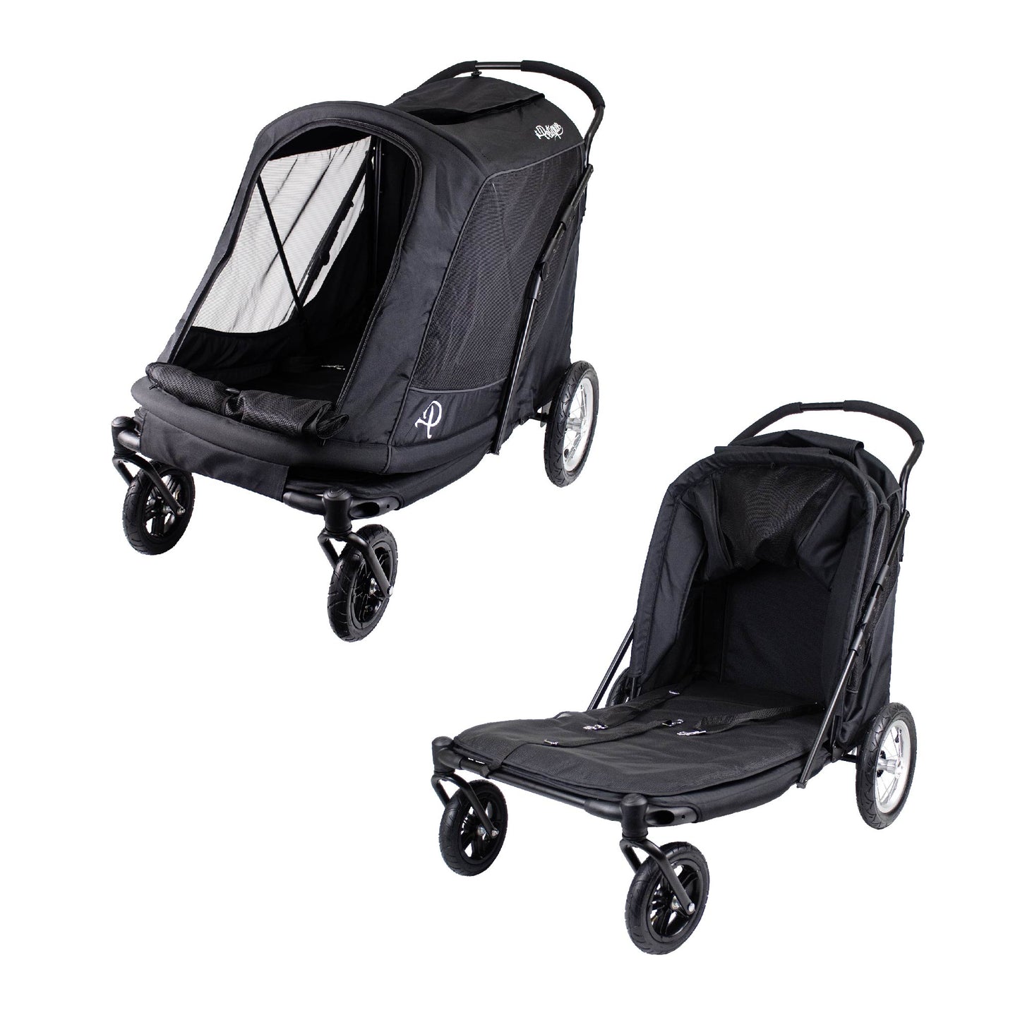 NEW & IMPROVED Apollo Elite Pet Stroller: Sturdy Ramp, Low to Ground, Air-Filled Bike Tires, Peek-a-Boo Window Folds Compact, Convertible Canopy, For Large & Multiple Dogs, Supports up to 133 LBS