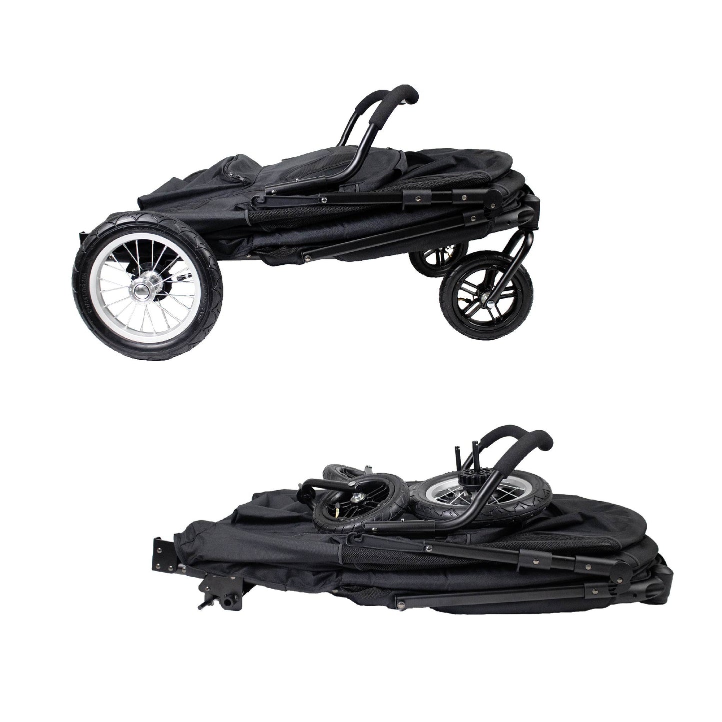 NEW & IMPROVED Apollo Elite Pet Stroller: Sturdy Ramp, Low to Ground, Air-Filled Bike Tires, Peek-a-Boo Window Folds Compact, Convertible Canopy, For Large & Multiple Dogs, Supports up to 133 LBS