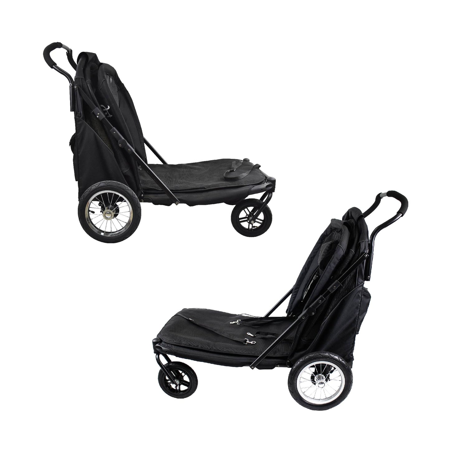 NEW & IMPROVED Apollo Elite Pet Stroller: Sturdy Ramp, Low to Ground, Air-Filled Bike Tires, Peek-a-Boo Window Folds Compact, Convertible Canopy, For Large & Multiple Dogs, Supports up to 133 LBS