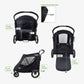 NEW & IMPROVED Apollo Elite Pet Stroller: Sturdy Ramp, Low to Ground, Air-Filled Bike Tires, Peek-a-Boo Window Folds Compact, Convertible Canopy, For Large & Multiple Dogs, Supports up to 133 LBS