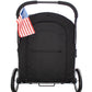 apollo pet stroller back side with flag