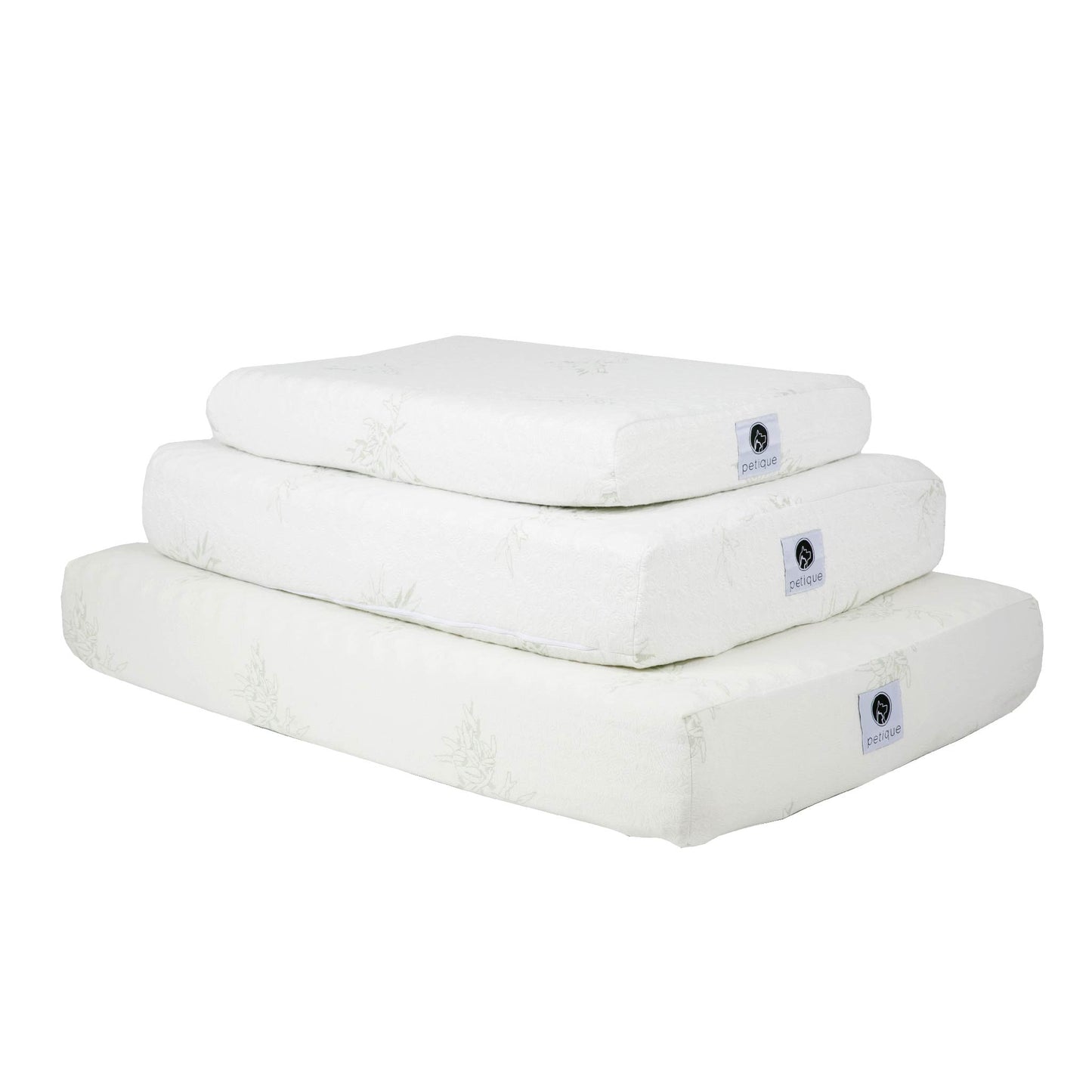 PETIQUE Bamboo Orthopedic Memory Foam Pet Bed - Small/Medium/Large, Sustainable, Non-Toxic, Hypoallergenic, for Dogs/Cats/Other Animals