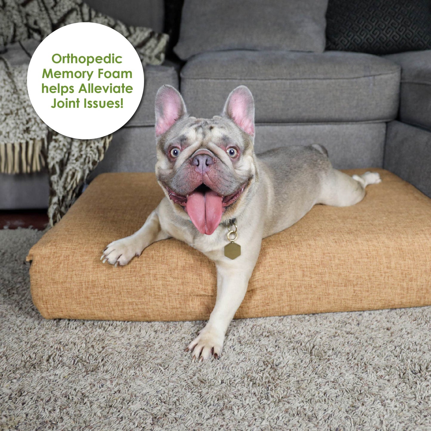Bamboo Memory Foam Pet Bed WITH HEMP COVER