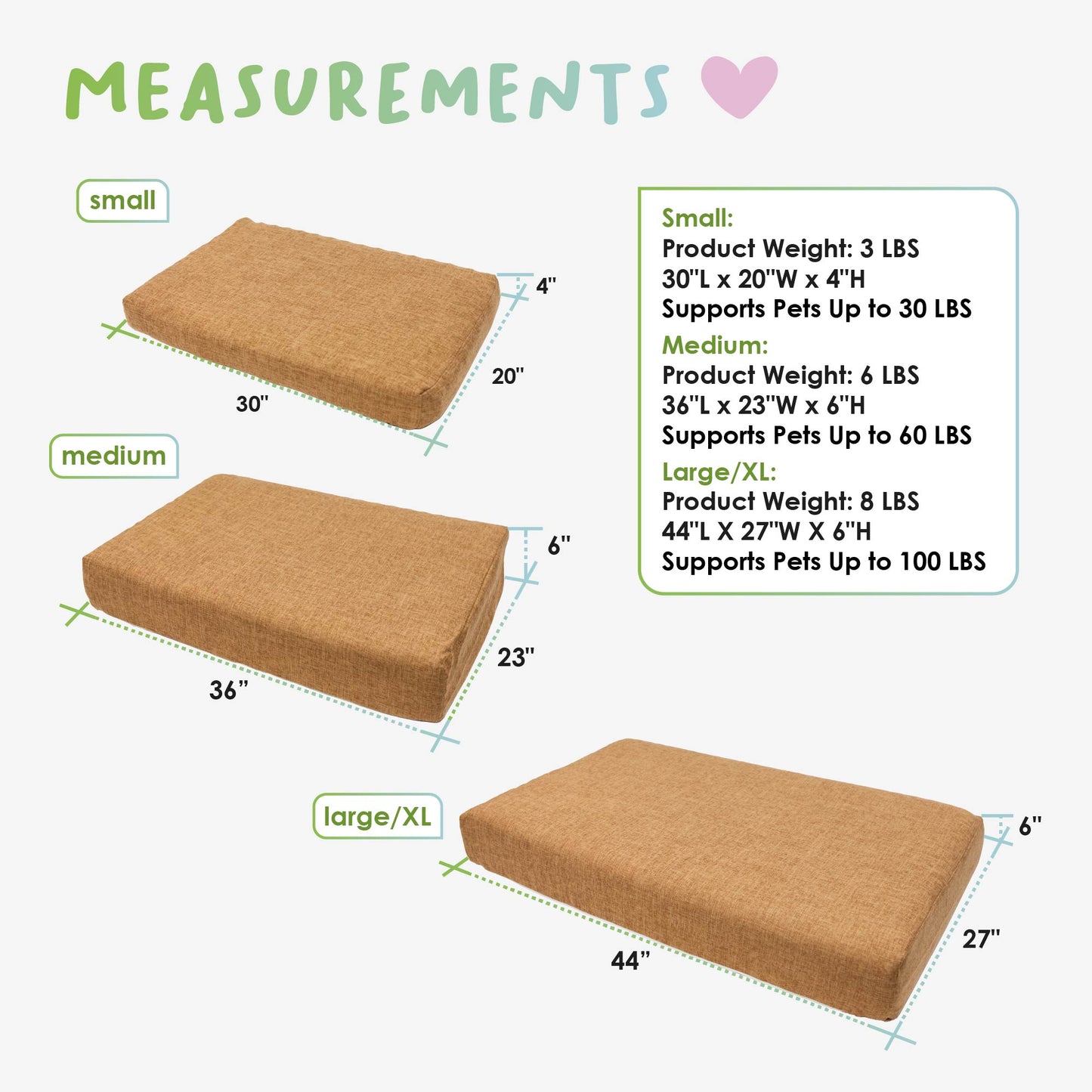 Bamboo Memory Foam Pet Bed WITH HEMP COVER