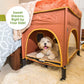 Bedside Lounge Two-Level Pet Bed, 2 Side Pockets, Three Zippered Doors, Mesh Windows, Travel-Friendly with Wheels/Tote Bag, Supports up to 100LBS for Small/Medium/Large Pets