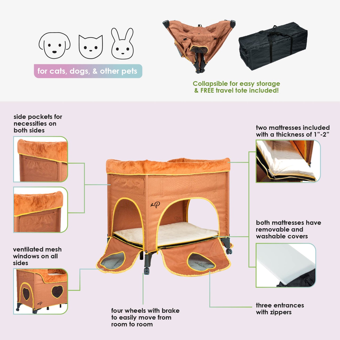 OPEN-BOX | Pet Bunk Bed - Lion's Den (Orange)