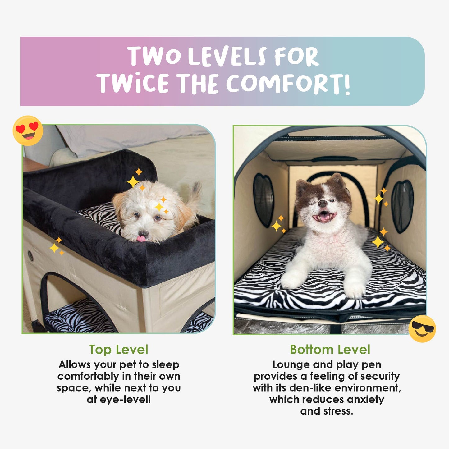 OPEN-BOX | Pet Bunk Bed - Zebra Vibes