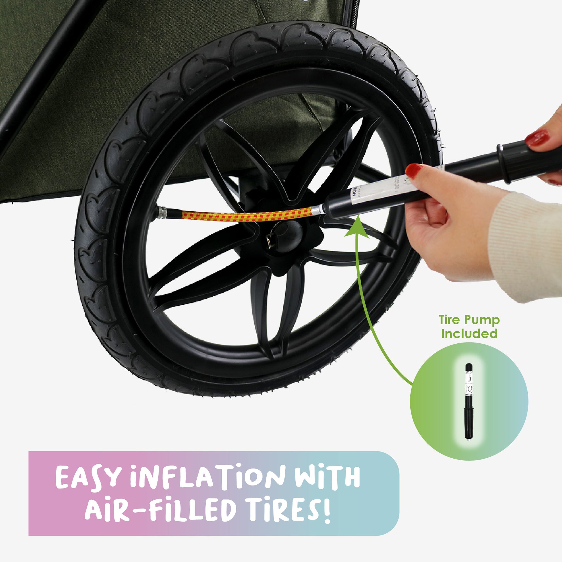 breeze pet jogger air-filled tires