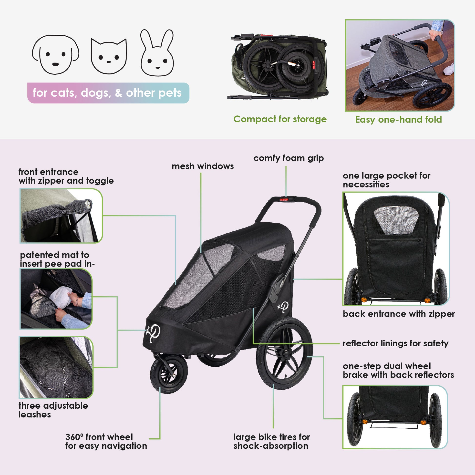 breeze pet jogger features