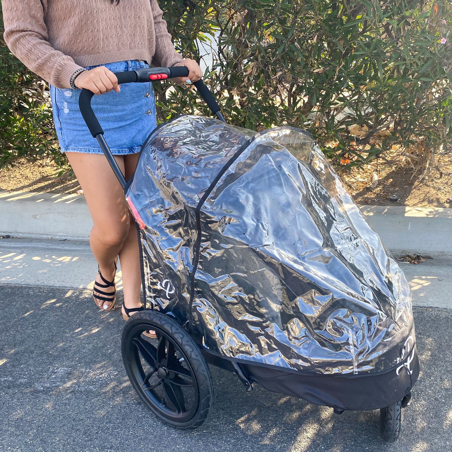 rain cover with pet stroller