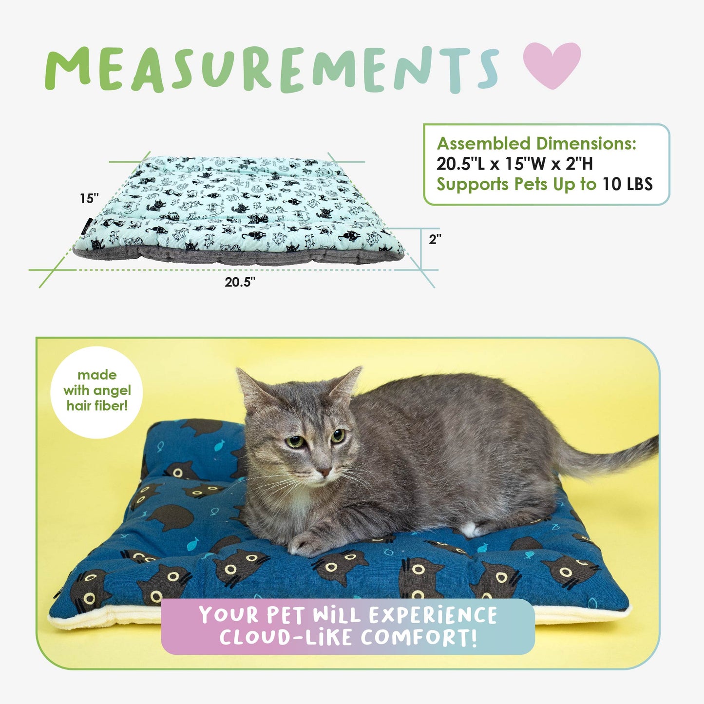 comfy mat pet bed measurements