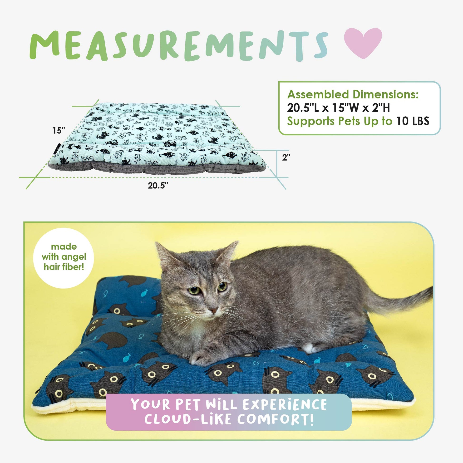 comfy mat pet bed measurements