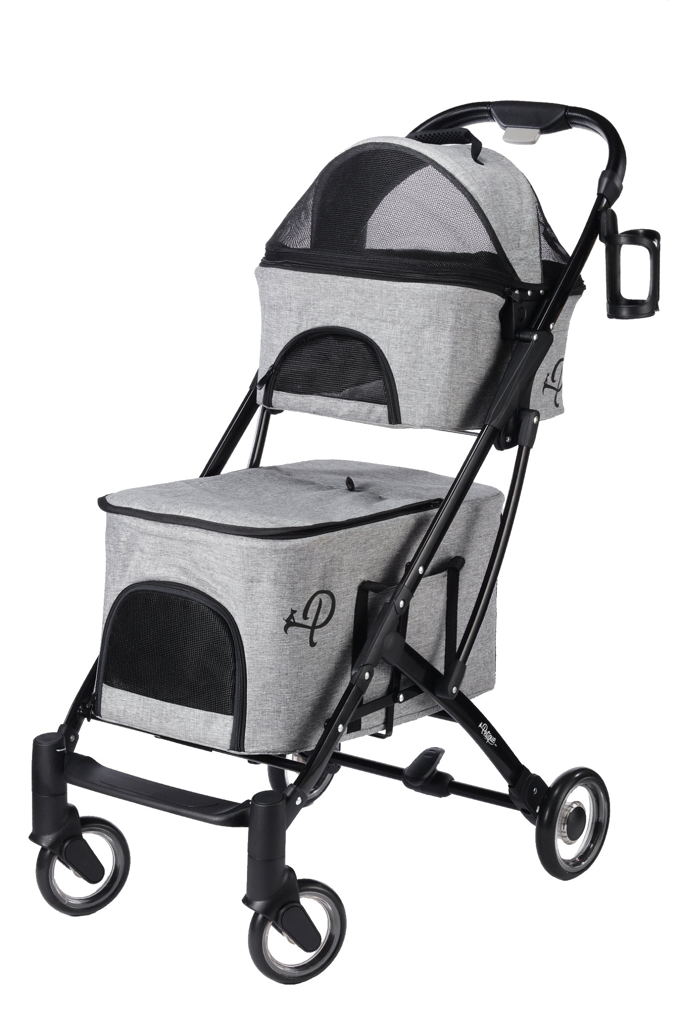 Deluxe Double Decker Pet Stroller for dogs cats and small animals Petique Inc