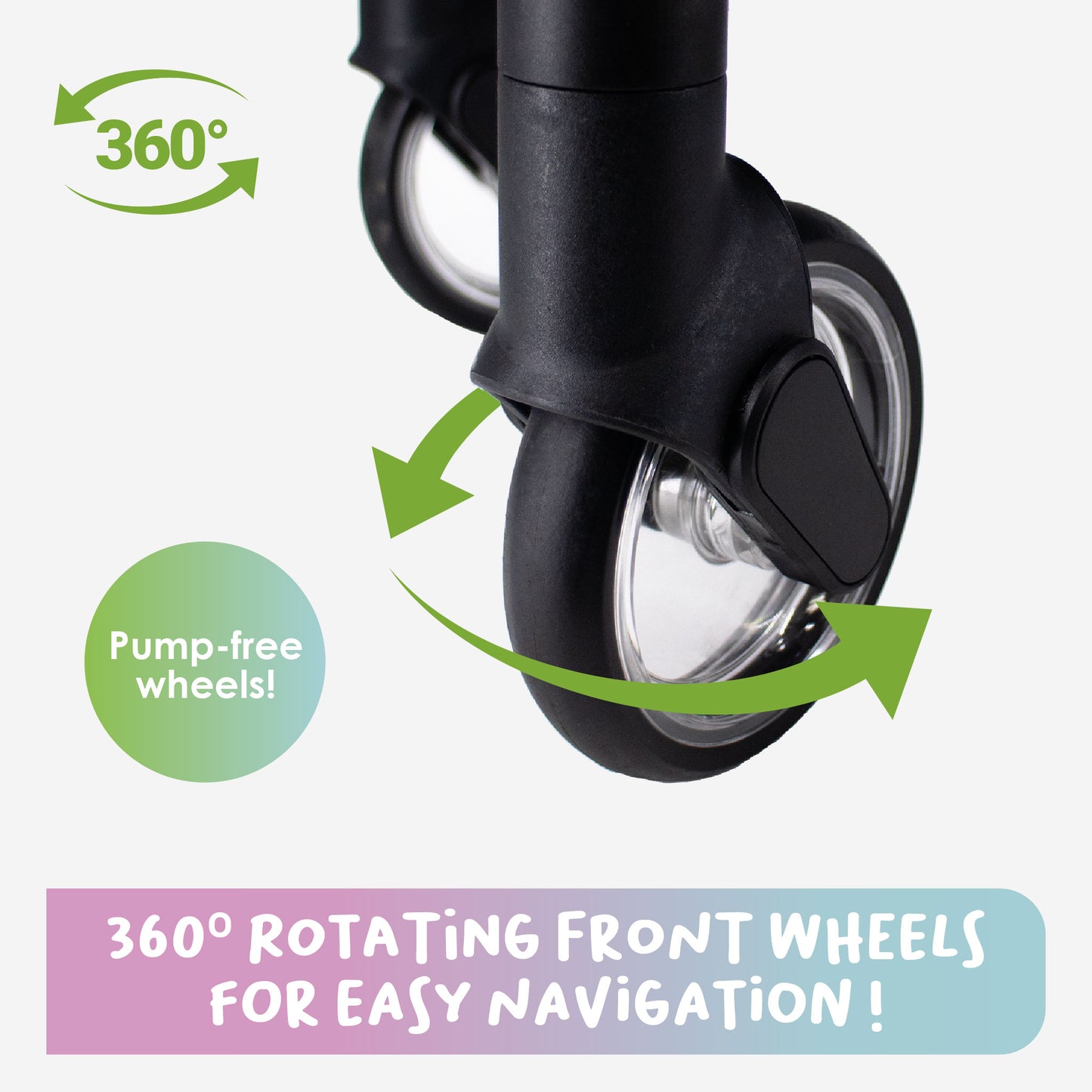 pump free stroller wheels
