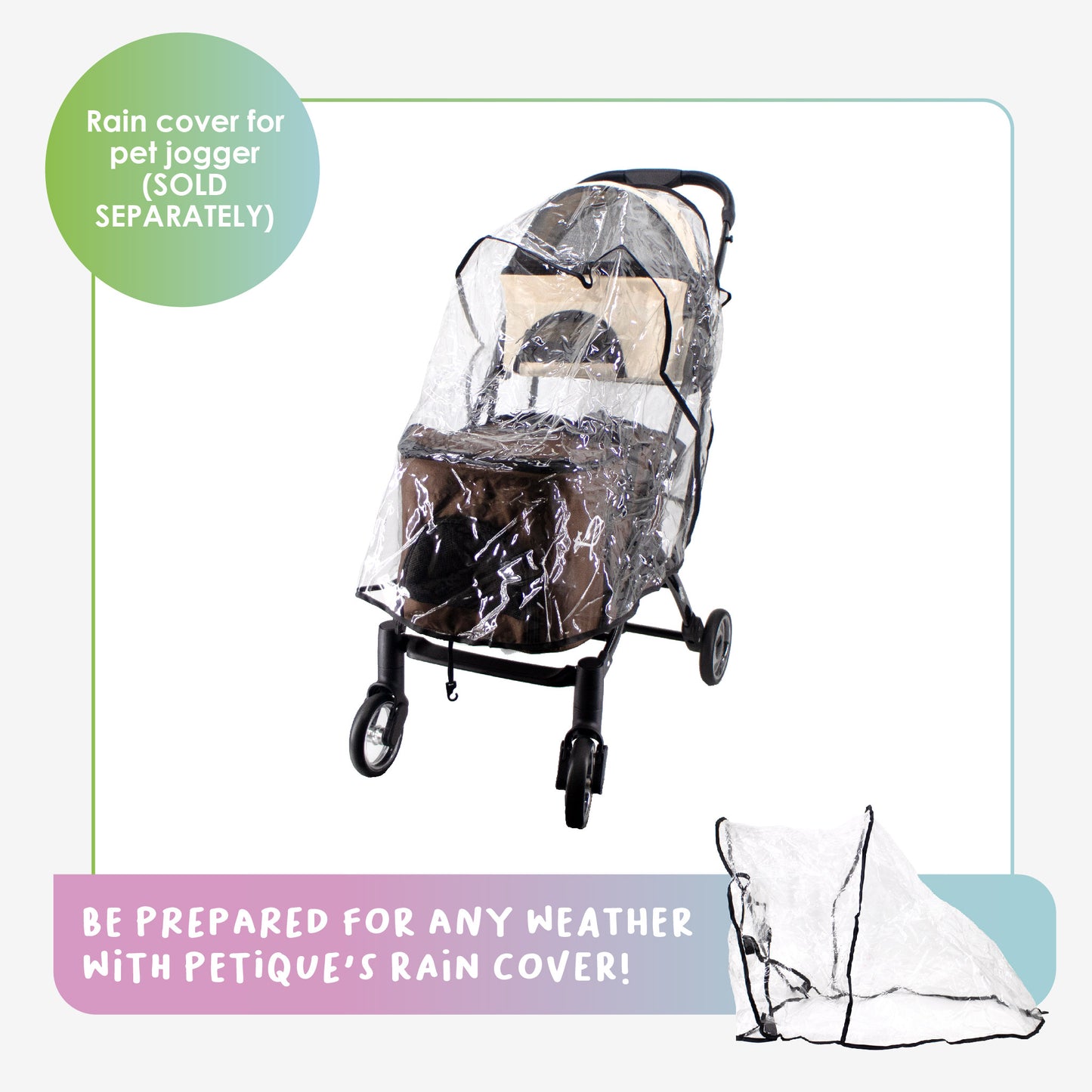 rain cover sold separately petique pet stroller