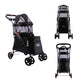 petique double decker pet stroller for multiple pets black