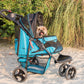 Durable Pet Stroller, Easy Fold, Quality mesh windows, Large Storage Basket, Secure Cup Holder Tray, for Small to Medium Dog, Cat, Bunny, Supports pets up to 55LBS