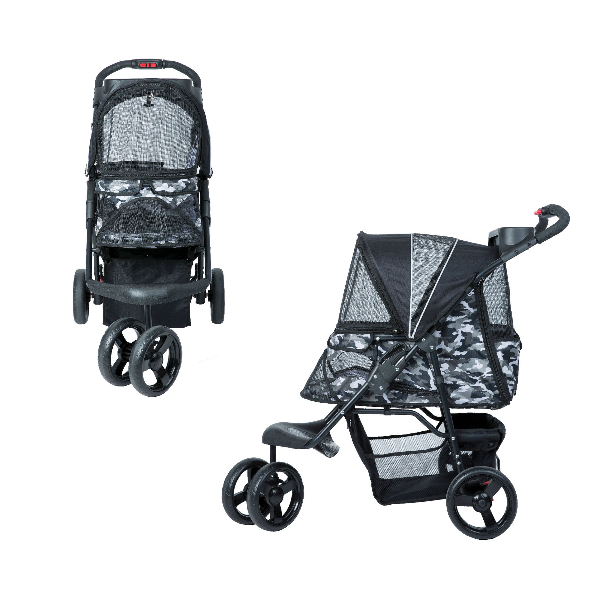 black camo durable pet stroller