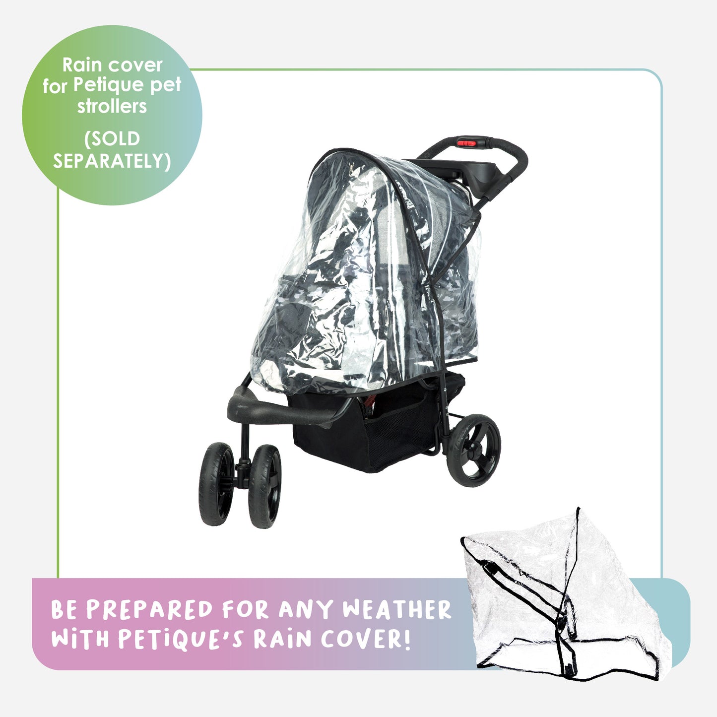 rain cover and durable pet stroller